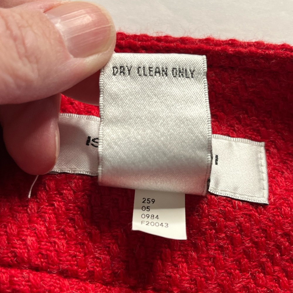 ISAAC MIZRAHI TARGET sz 14 Red Button Tweed Pleated Wool blend Wrap Skirt - Picture 11 of 11